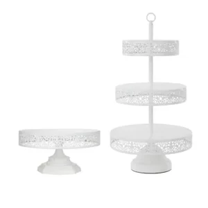 white cake stand